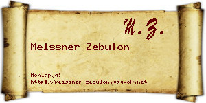 Meissner Zebulon névjegykártya